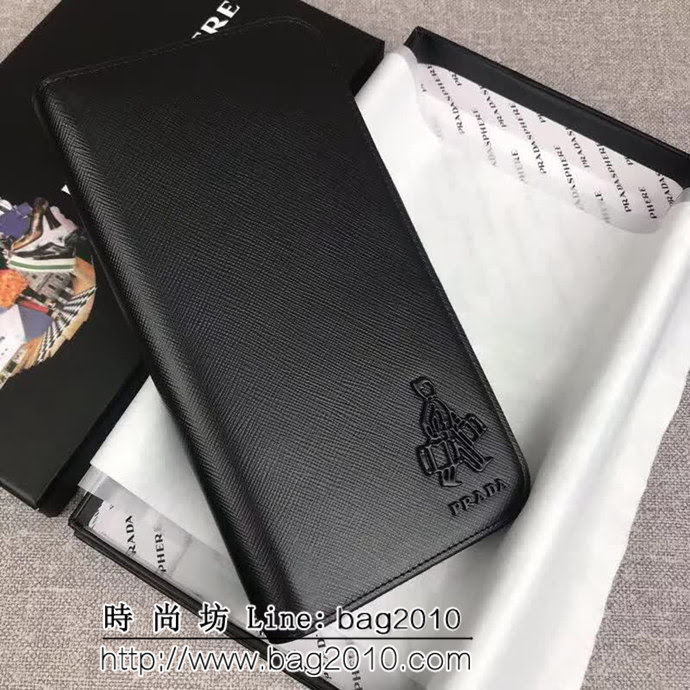 PRADA普拉達 官網同步 專櫃最新款 男士單拉鏈錢包 2ML317 DD1335